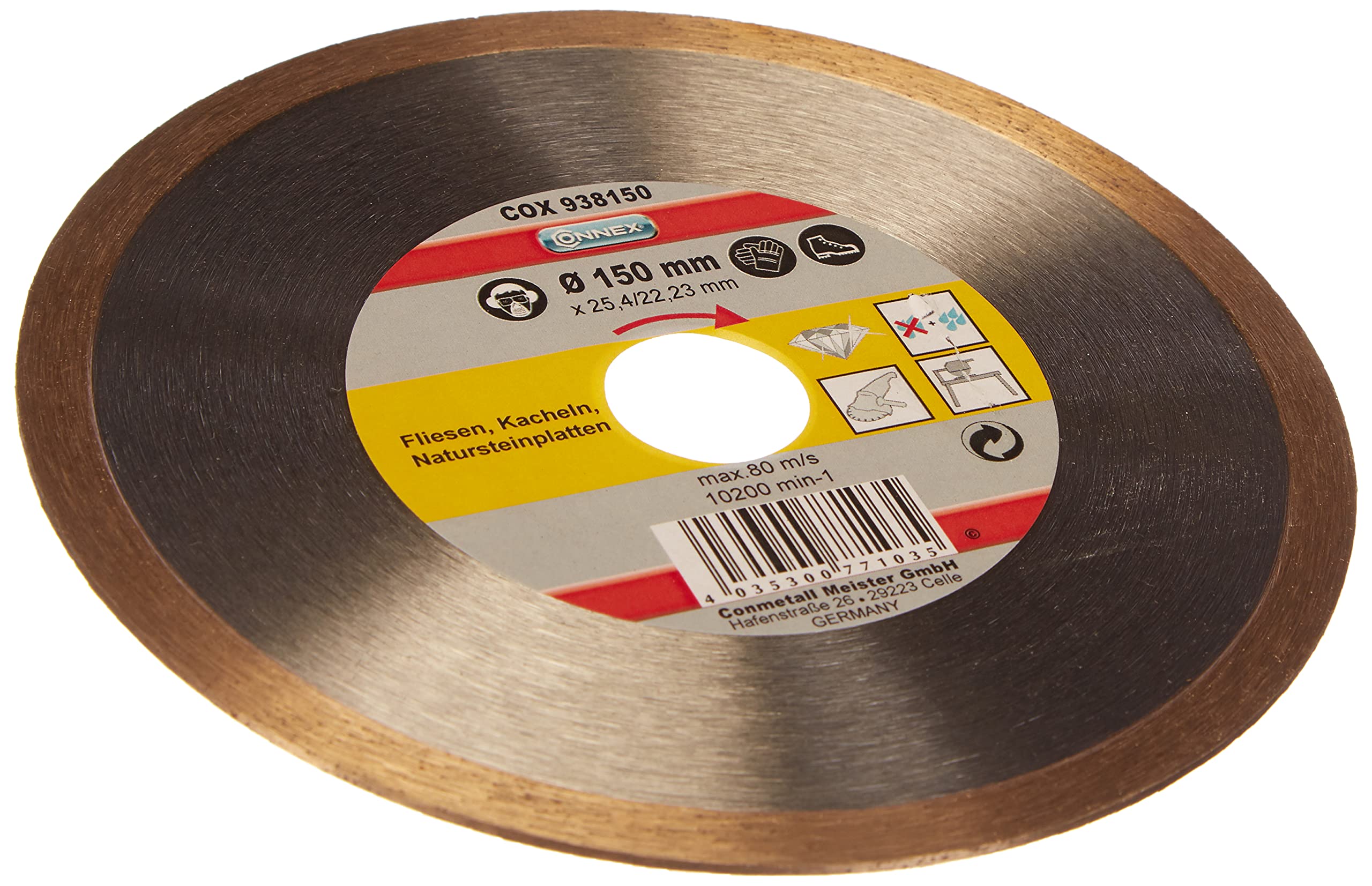 Connex COX938150 Diamond Cutting Disc for Tiles, 0 V, Silver, 150 mm