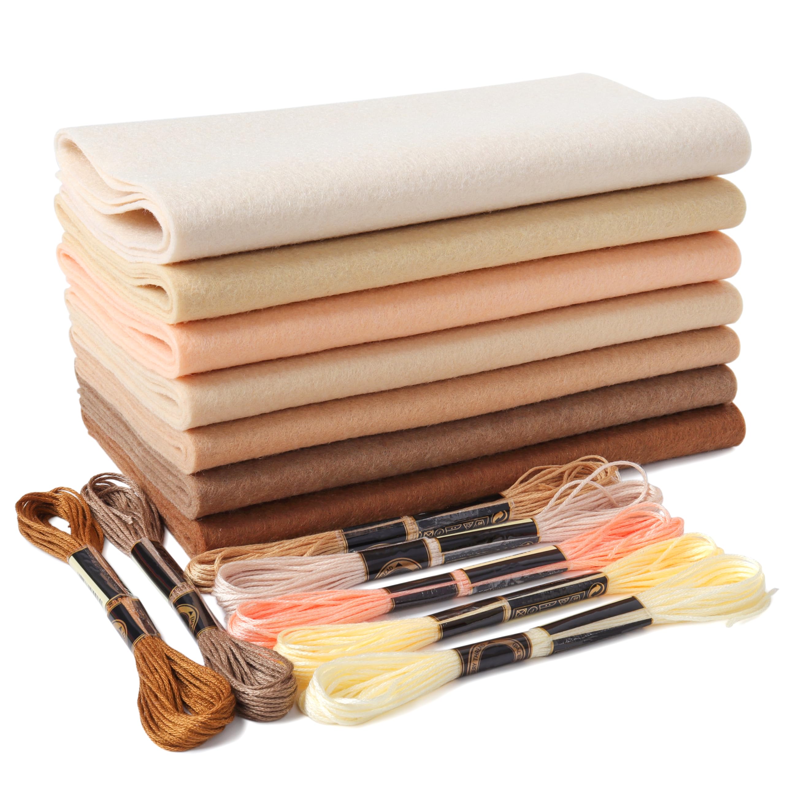 ZAIONE Soft Felt Fabric Sheets: 7Pcs 20x90cm Skin Tones Assorted Felt Sheets for DIY Mother's Day Crafts