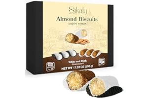 SIKALY Biscotti Italian Cookies, 16 Almond Cookies individually wrapped. Cookies gift basket for Thanksgiving Corporate, Birthday gift, Fathers or Mothers Day. Gourmet Cookies with White and Dark Flavors. Made in Italy, ROMA EDITION