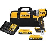 DEWALT 20V MAX XR Cordless Drill/Driver Kit, Brushless, Compact, with 2 Batteries and Charger (DCD800D2)