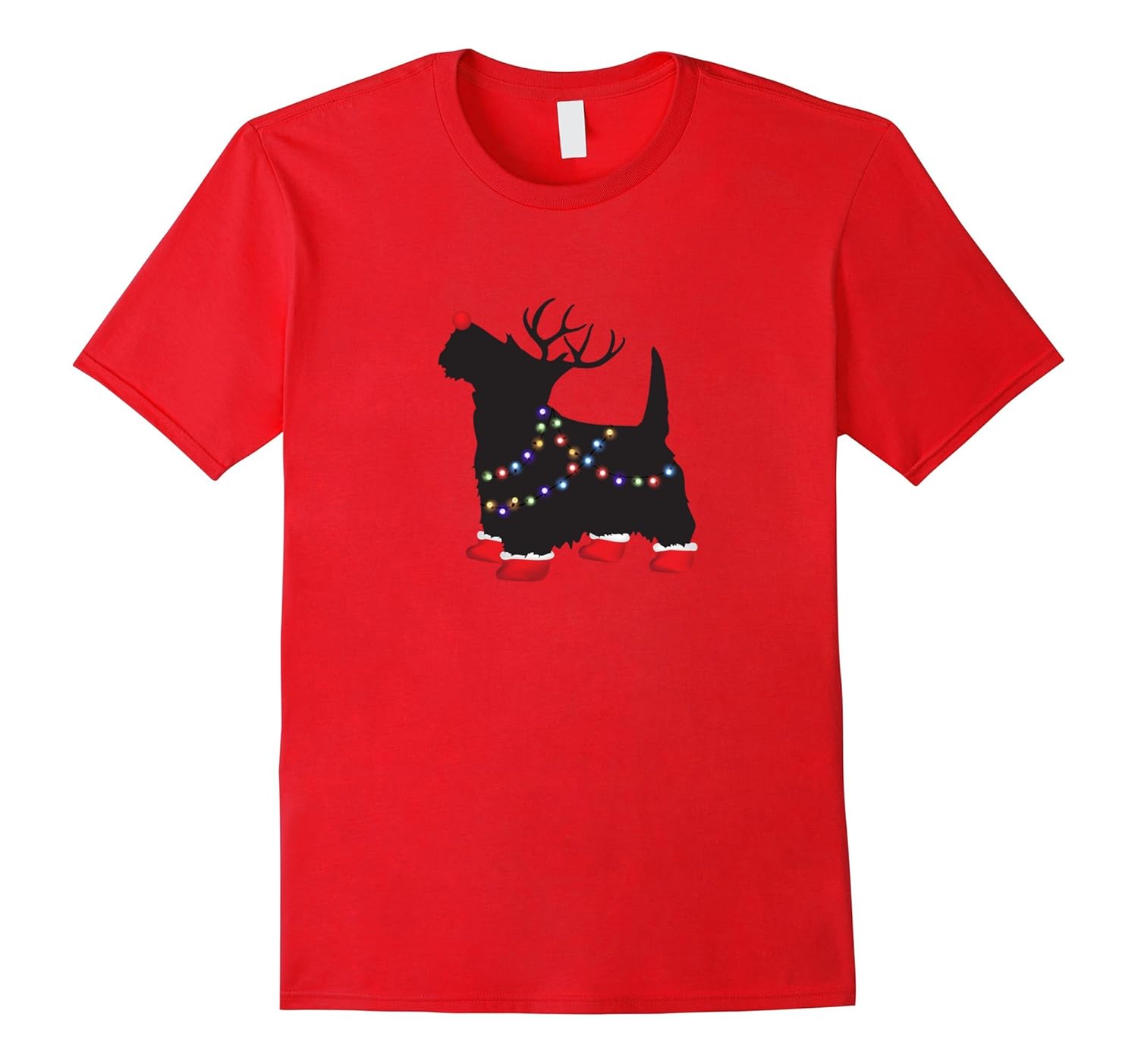 Scottie Dog Christmas Pajamas Shirt Matching Santa Hat Light-ANZ