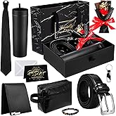 Tioncy 10 Pcs Valentine's Day Gifts for Men: Men Birthday Gift Basket Box Set-16 oz Tumblers Wallet Tie Belt -retirement Anniversary Thank You Present for Dad Husband Boyfriend Coworker(General)