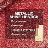 Oulac Glow Metallic Shine Lipstick Coral 4.3 g Vegan Cruelty Free view 7
