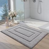 DEXI Bath Mat 50x80 cm Extra Soft Microfiber Non-Slip Light Grey view 4
