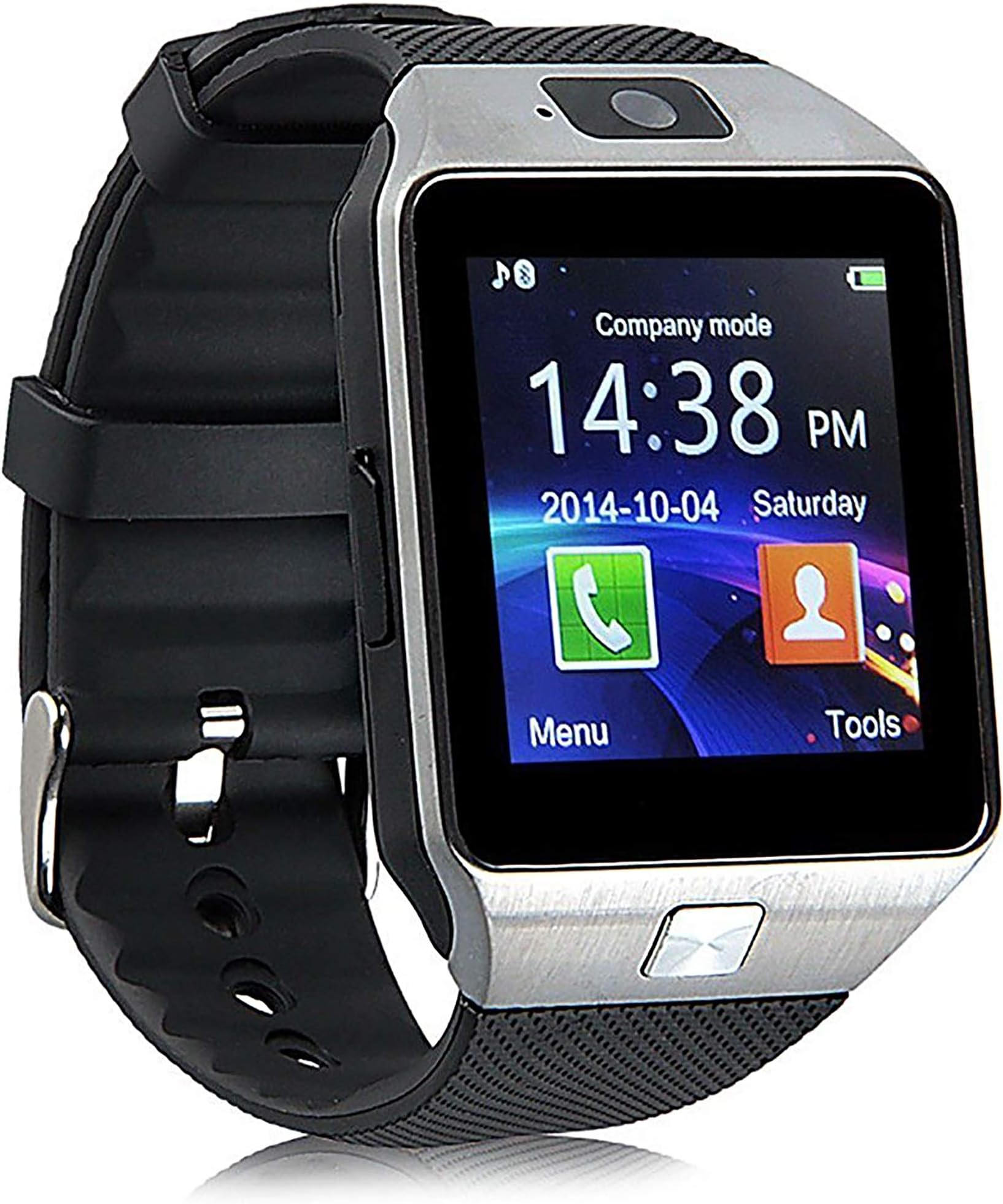 Bluetooth Smart watch Support SIM SD Card Sleep Monitor DZ09 Touchscreen Smartwatch with Camera Pedometer for Android IOS iPhone Samsung LG Phones (Black)