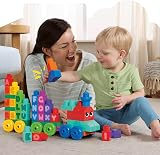 Mega Bloks First Builders ABC Learn Train 60 Pieces Toddler Toy DXH35 view 5