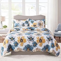 HoneiLife Quilt Set Queen Size - 3 Piece Microfiber