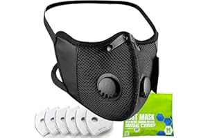 BASE CAMP M Cross Dust Face Mask, Reusable Breathable Masks w/ 6 Filters for Woodworking Sports Cycling