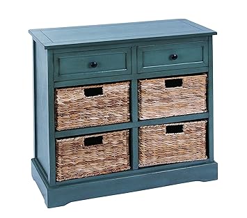 Amazon Com Furniture Wood Wicker Basket Dresser 30 X 28 Blue