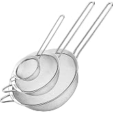 Cuisinart Mesh Strainers, Stainless Steel, Dishwasher Safe, 3-Count | Fine mesh kitchen strainers in 3 sizes, can be used as a pasta strainer, rice strainer, spaghetti strainer, CTG-00-3MS