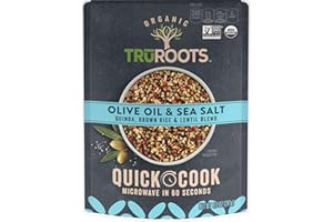 TruRoots Organic Quick Cook Olive Oil and Sea Salt Quinoa, Brown Rice and Lentil Blend, 8.5 Ounces (Pack of 8), Ready to Eat in 60 Seconds, Certified USDA Organic, Non-GMO Project Verified