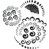 Ubjuliwa 102Pcs Ear Stretching Kit 14G-00G Ear Gauges Expander Set Acrylic Tapers Plugs Silicone Tunnels Horseshoes Taper Spiral Tapers Gauges for Ears Body Piercing Jewelry