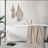 POLYTE Plush Quick Dry Lint Free Microfiber Bath Towel Set 6 Beige view 3