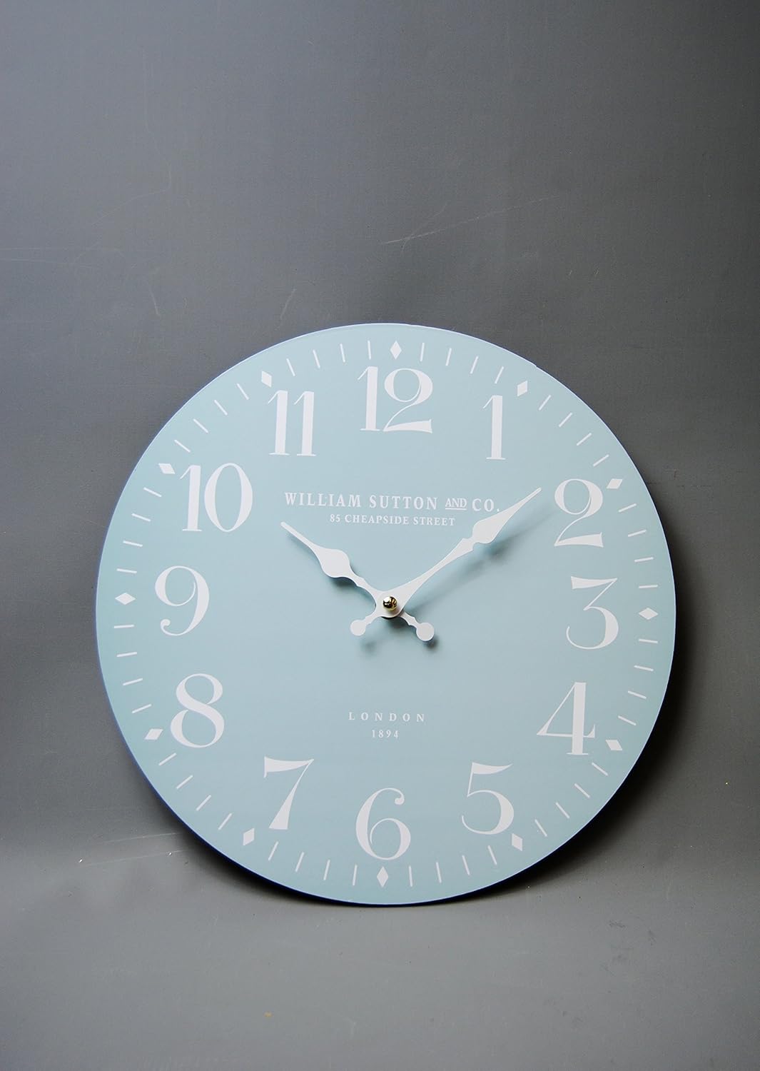Wall Clock In A Duck Egg Blue And White William Sutton And Co Amazon
