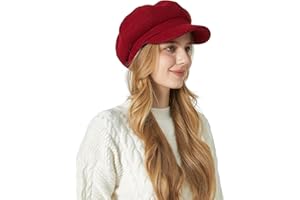 Panegy Women's Woolen Beret Hat Classic Octagonal Cabbie Cap Retro Newsboy Cap