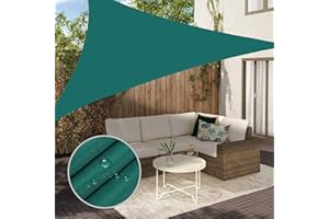 Neween Shade Sail, 12'x 12' x 12' Sun Shade Sail Triangle Waterproof for Patio Yard Deck Pergola Outdoor Sun Sail Shade 98% UV Block Sunshade Green Color