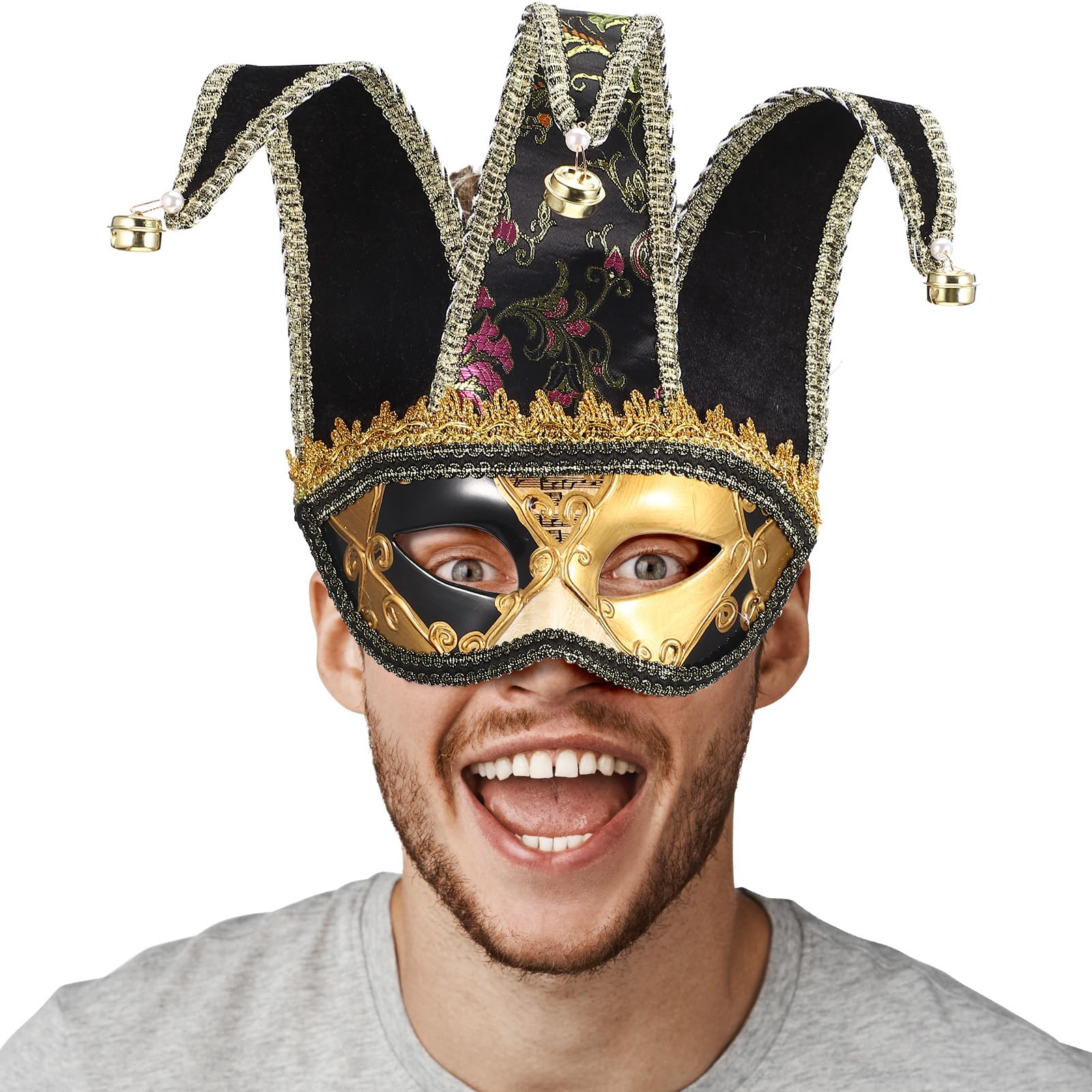 Classic Black Masquerade Mask for Men - Carnival Party Costume Accessory for Halloween and Dress up