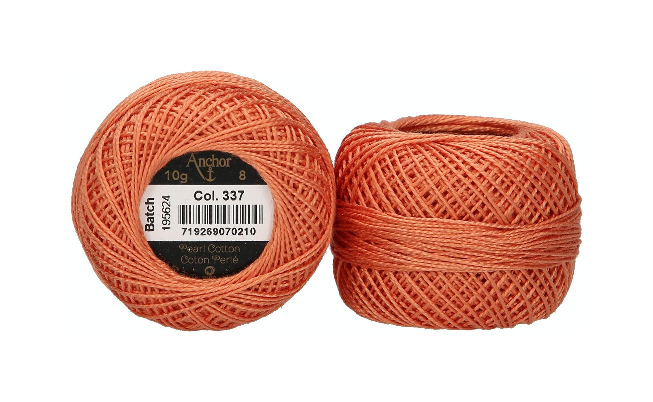 Anchor 4591008-00337 Embroidery Thread, 100% Cotton, Terracotta, Thickness 8, 82 m