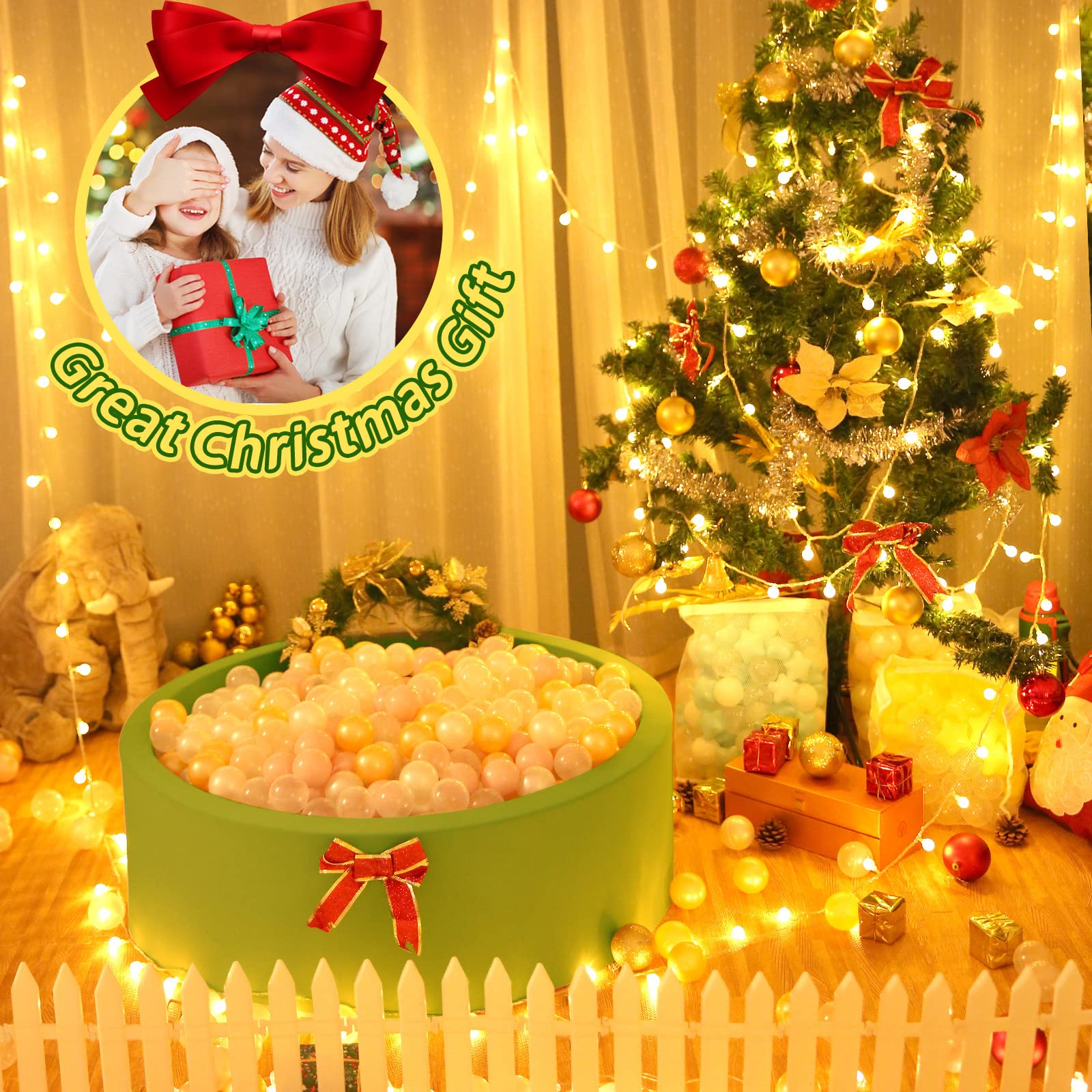 TRENDPLAY Pit Ball for Baby Toddlers Pet Fun Toys for Ball Pit Pool Playpen, Indoor Outdoor Play with Storage Bag, Pack of 100, Pink+Gold+White+Transparent