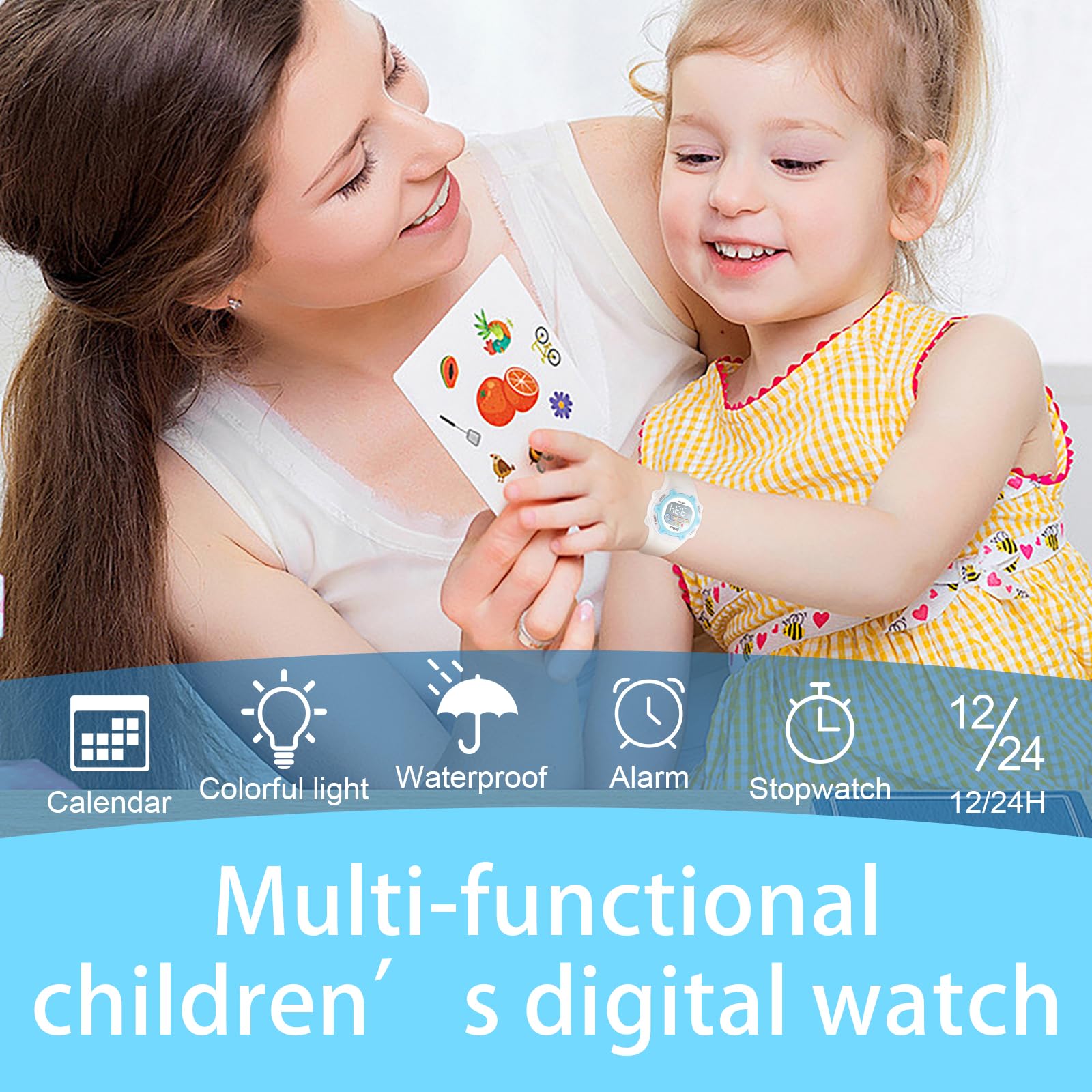 Edillas Kids Watch Digital for Girls Boys, Children Waterproof Watches Multi-Functional with LED Backlight Alarm/Stopwatch for Student Ages 4-13