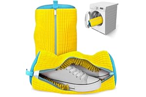 LAGARTO XXL Shoe Washing Machine Bag - Shoe Laundry Bag for Washer and Dryer With Zipper & Fluffy Fibers 2 Pcs - 360° Hands-Free Easy Cleaning | Protects Sneakers from Scuffs & Damage | Durable & Reusable