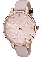 Ted Baker Women's 'KATE' Quartz Stainless Steel and Leather Casual Watch, Color Pink (Model: TE15200001)