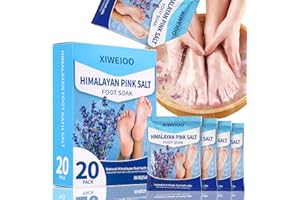 XIWEIOO 20 Pack Himalayan Pink Salt Feet Soak lavender foot soaking Pedicure kit Supplies for Foot Spa Foot Soak Salts with Epsom Salt for Soaking Lavender Pedicure kit Callus Remover