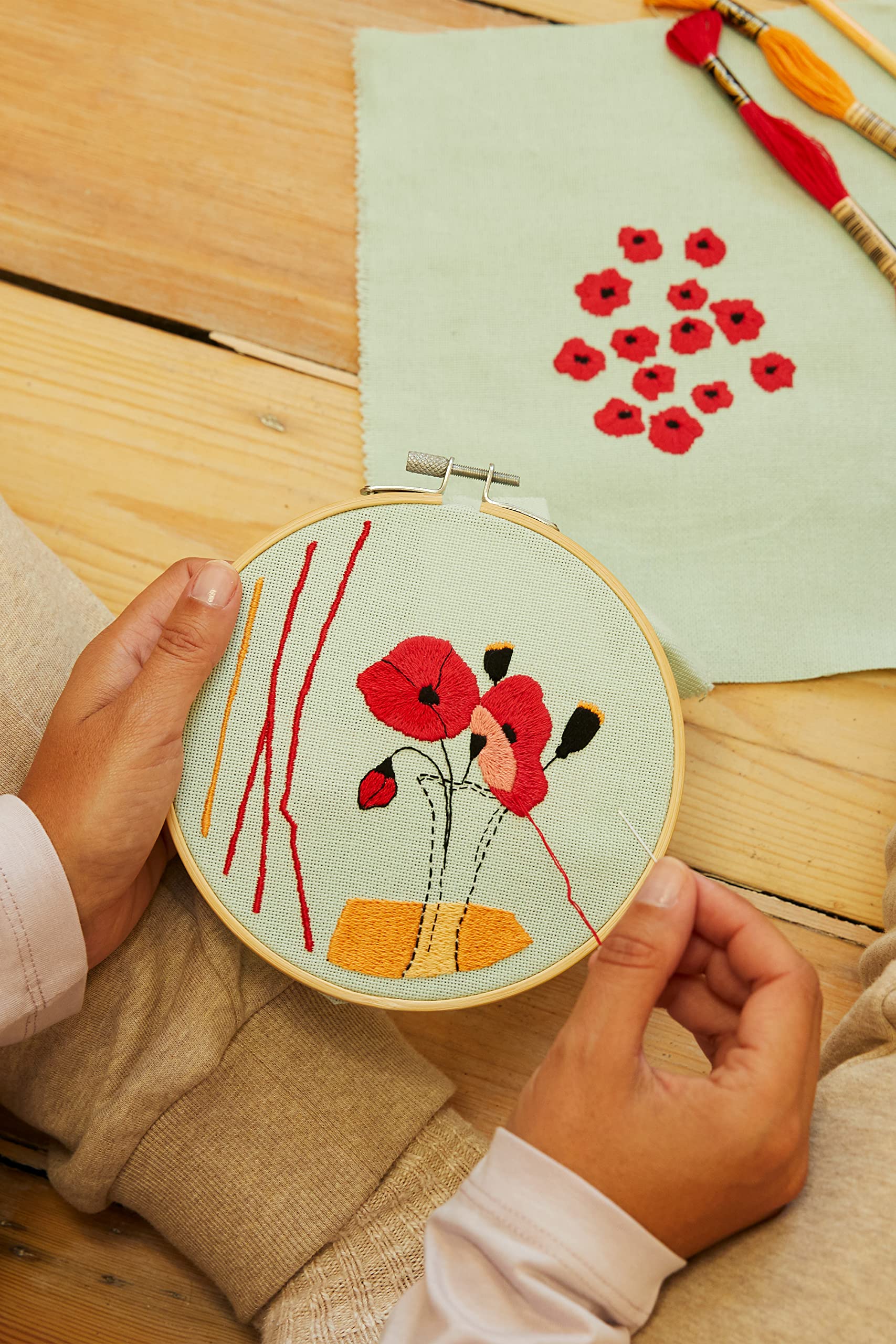 DMC Mindful Making Restful Poppies Embroidery Kit