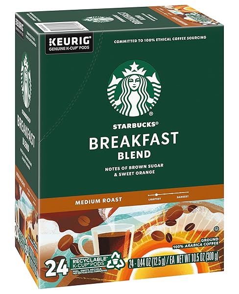STARBUCKS BREAKFAST BLEND COFFEE K-CUPS,24 K-CUPS COUNT,(0.44 OZ EACH)