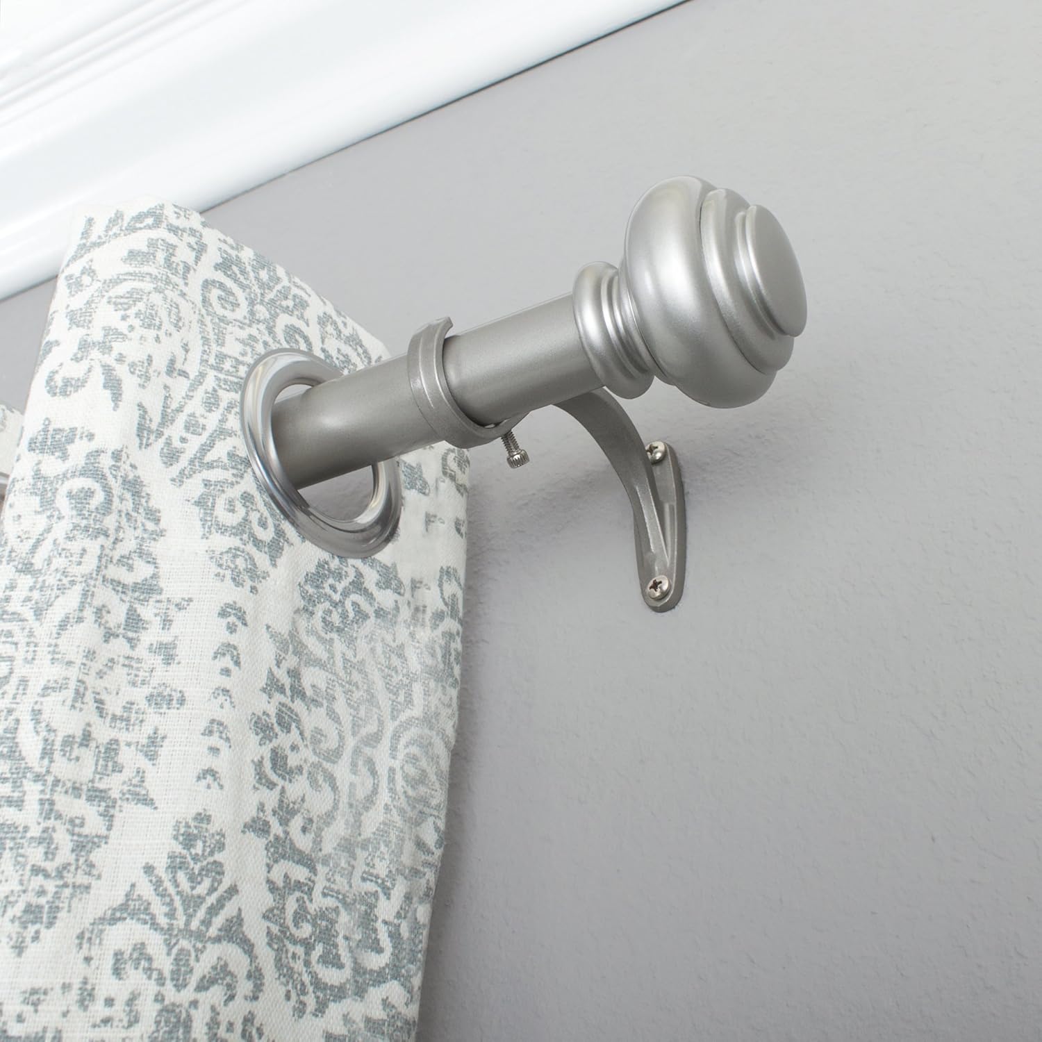 Decopolitan 278656836 1-Inch Urn Single Window Treatment Rod Set, 36 to 72-Inch, Antique Silver: Home & Kitchen