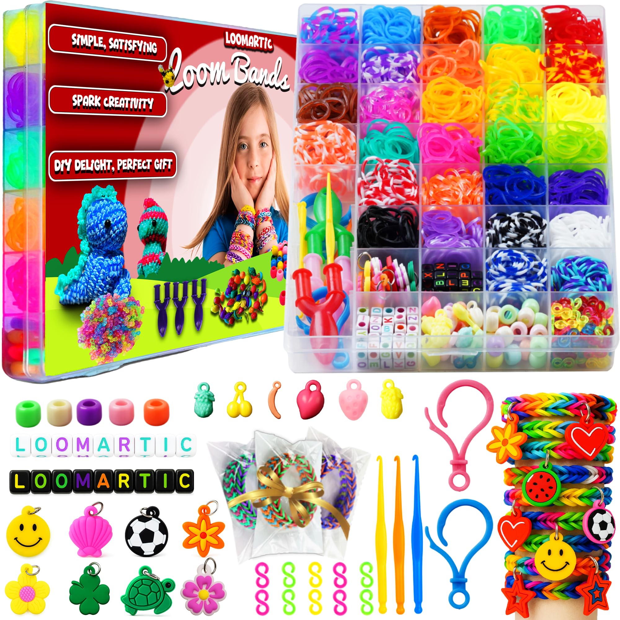 Loomartic 3000+ Loom Bands Kit: MultiColor Rubber Bands with Premium Quality Watch, Unisex Art & Craft Kit for Girls & Boys, 7+ Years
