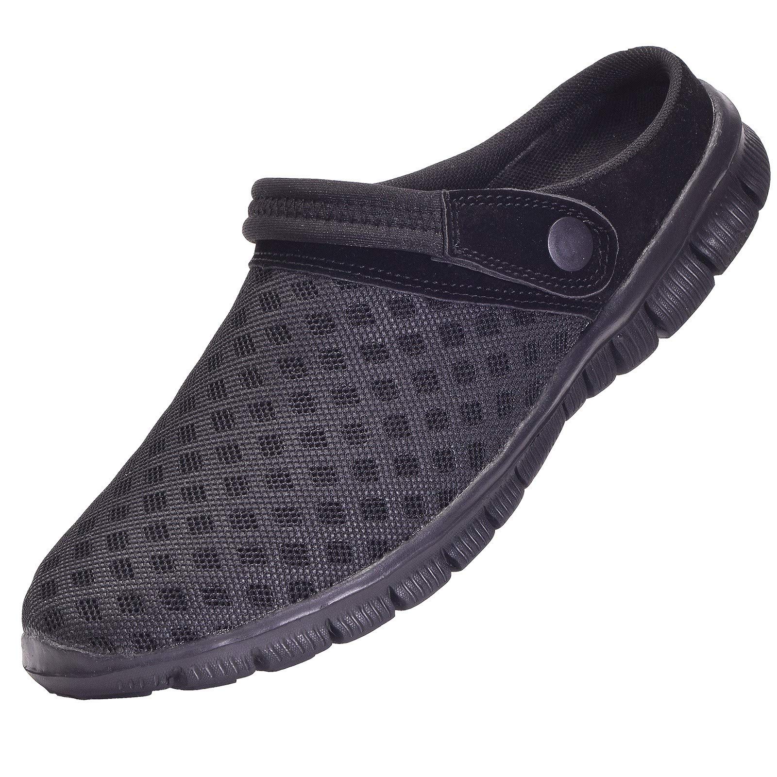 Gaatpot Clogs Herren Hausschuhe Sommer Damen Pantoletten Freizeit Gartenschuhe rutschfest,Schwarz,Gr.45 3