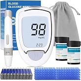 Blood Glucose Monitor, Glucometer Kit with 100 Strips and Lancets, Diabetic Testing Kit with Auto Eject, No Coding, Large Display for Seniors, Blood Sugar Testing Kit for Travel &amp; Home Use