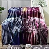 Ultra Soft Fleece Blanket- Lightweight & Warm Throw Blanket for Couch, Cozy Plush Sherpa Blanket for Adults Kids, Durable & Easy Care (Lightning Wolf, 50x60 in)