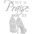Rhinestone Religious Iron On Large "Put A Praise On It" Decal Applique T-Shirt 12 x 9" DIY Transfer with Small Star Decal ~Rococo Designs~