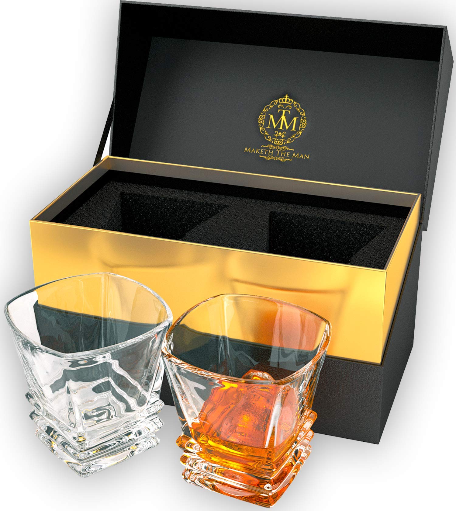 Buy Maketh The Man Crystal Whiskey Glass Set Premium 10oz Bourbon