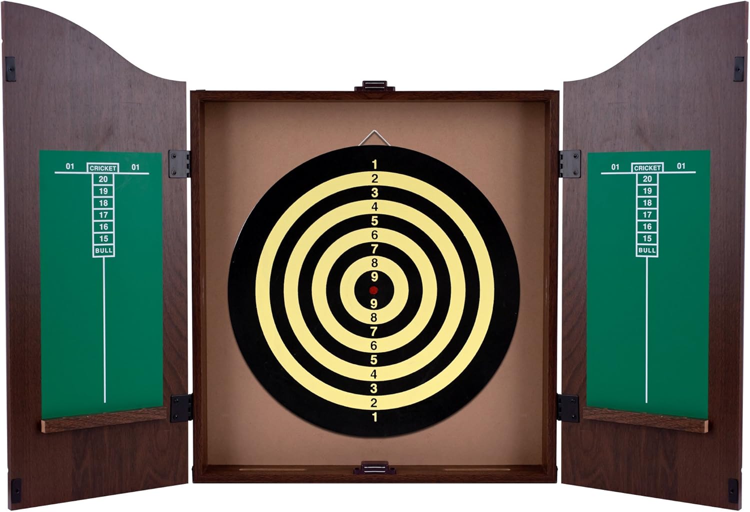 Trademark Gameroom Dartboard Cabinet Set with Realistic Walnut Finish : Dart Board : Sports & Outdoors