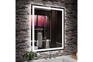 Amorho LED Mirror for Bathroom 24"x 30" with Front Light and Backlit, Stepless Dimmable, Shatter-Proof, Memory, 3 Colors, Wall Mount (Horizontal/Vertical)