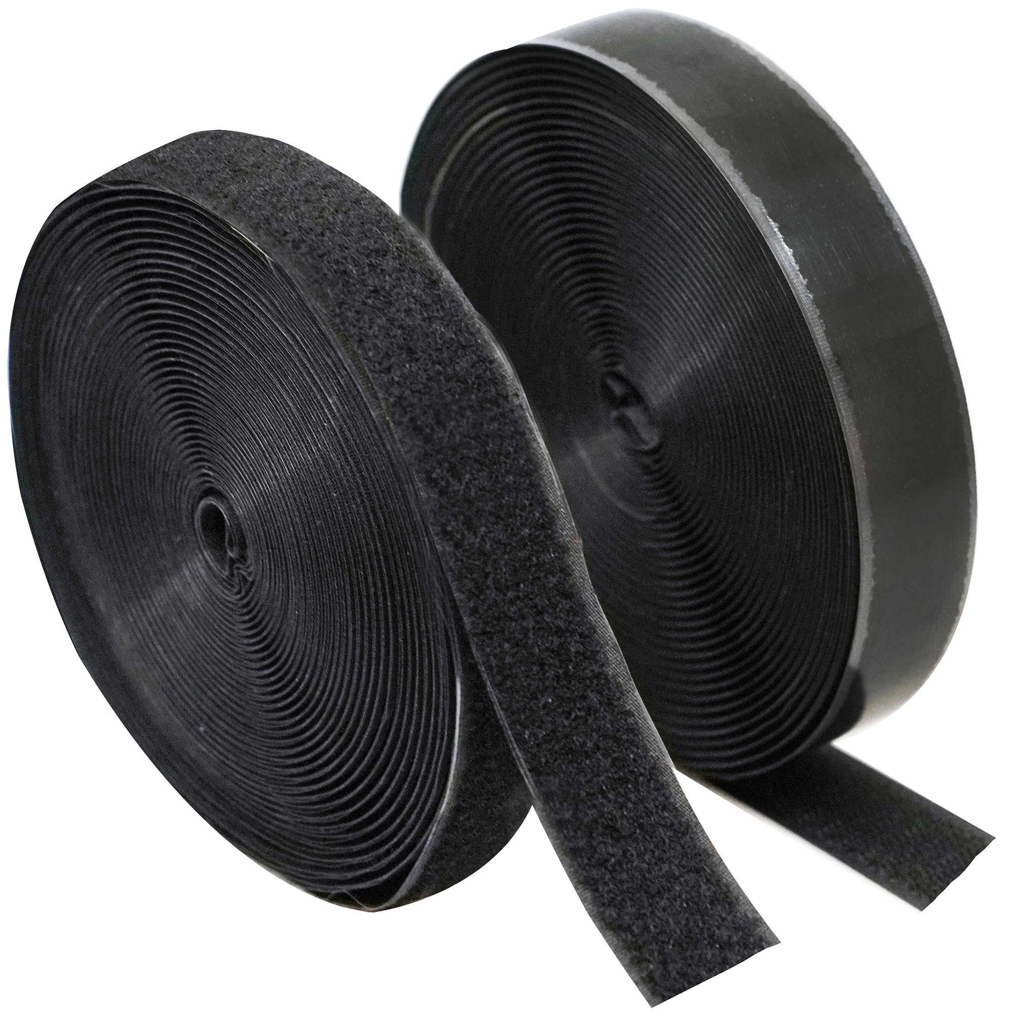 Photo 1 of (33 FT x 1 Inch) Strips with Adhesive for Fabric, No Sew Stick On for Fabric, Sticky Back for Clothes, Curtains - Heavy Duty Double Sided Hook and Loop Hem Tape Fasteners, No Sewing No Iron, Black