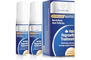 TOMUM 5% Minoxidil Foam for Men and Women Topical Hair Loss treatments Hair Growth Serum- Slows Hair Loss & Promotes Regrowth For Thicker, Longer Hair 2 Month Supply