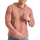 Hanes Men's Originals Tri-blend Jersey Hoodie, T-Shirt Hoodie with Henley Collar