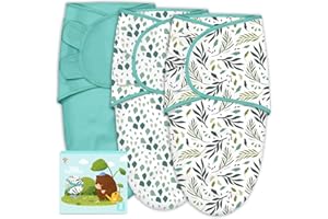 Cute Castle 3-Pack Baby Swaddle Sleep Sacks - Newborn Swaddle Sack - Ergonomic Baby Swaddles Blanket Warp for Boys and Girls - Baby Essentials (0-3 Months - Green)