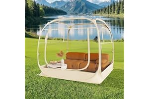 TABU 6×6ft Pop Up Bubble Tent for 4-6 Person, Coldproof & Windproof Outdoor Bubble Tent with Vent Windows, Large Camping Shelters for Backyards, Party, Hiking, Beige