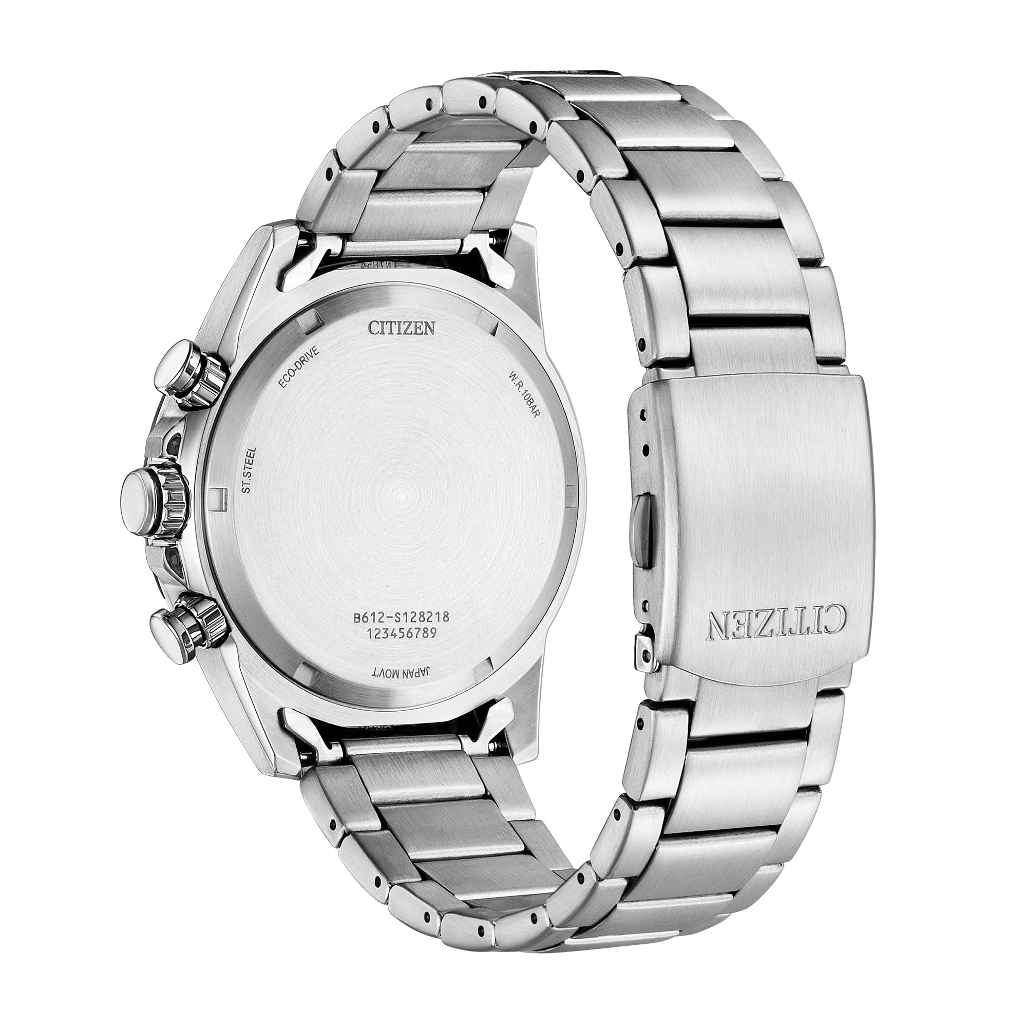 Citizen Men's Sport Casual Brycen Eco-Drive Chronograph Stainless Steel Watch, 12/24 Hour Time, Date, Tachymeter, 100 Meters Water Resistant, Spherical Mineral Crystal, Weekender