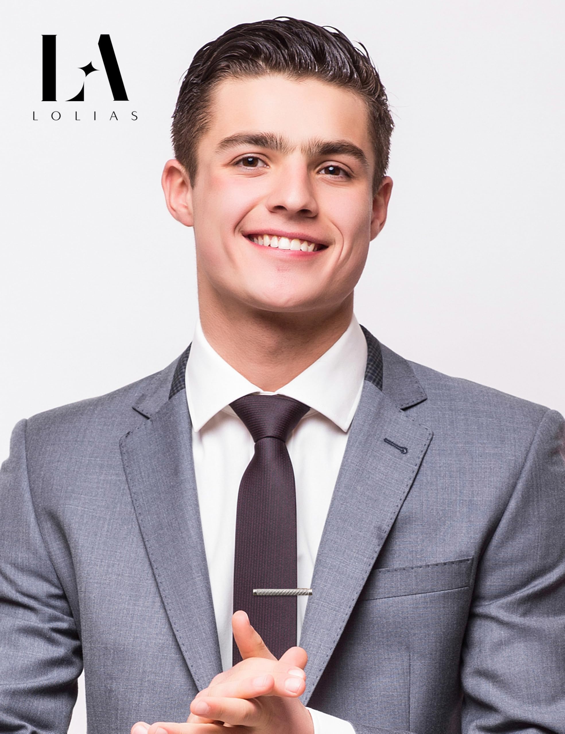 LOLIAS 12Pcs Tie Clips for Men Silver Black 14K Gold Plated Tie Bar for Regular Ties Classic Tie Clasps Necktie Wedding Meeting Business Clips with Gift Box