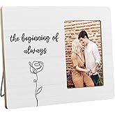 YYLYMX Engagement Gifts for Couples, Wedding Picture Frame, the Beginning of Always, 4x6 Inch Photo