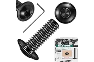 EASTPUK 20Pcs M8 x 20mm Flanged Button Head Socket Cap Screws Bolts, Allen Socket Drive M8 Screws Bolts Black Oxide 304 Stain