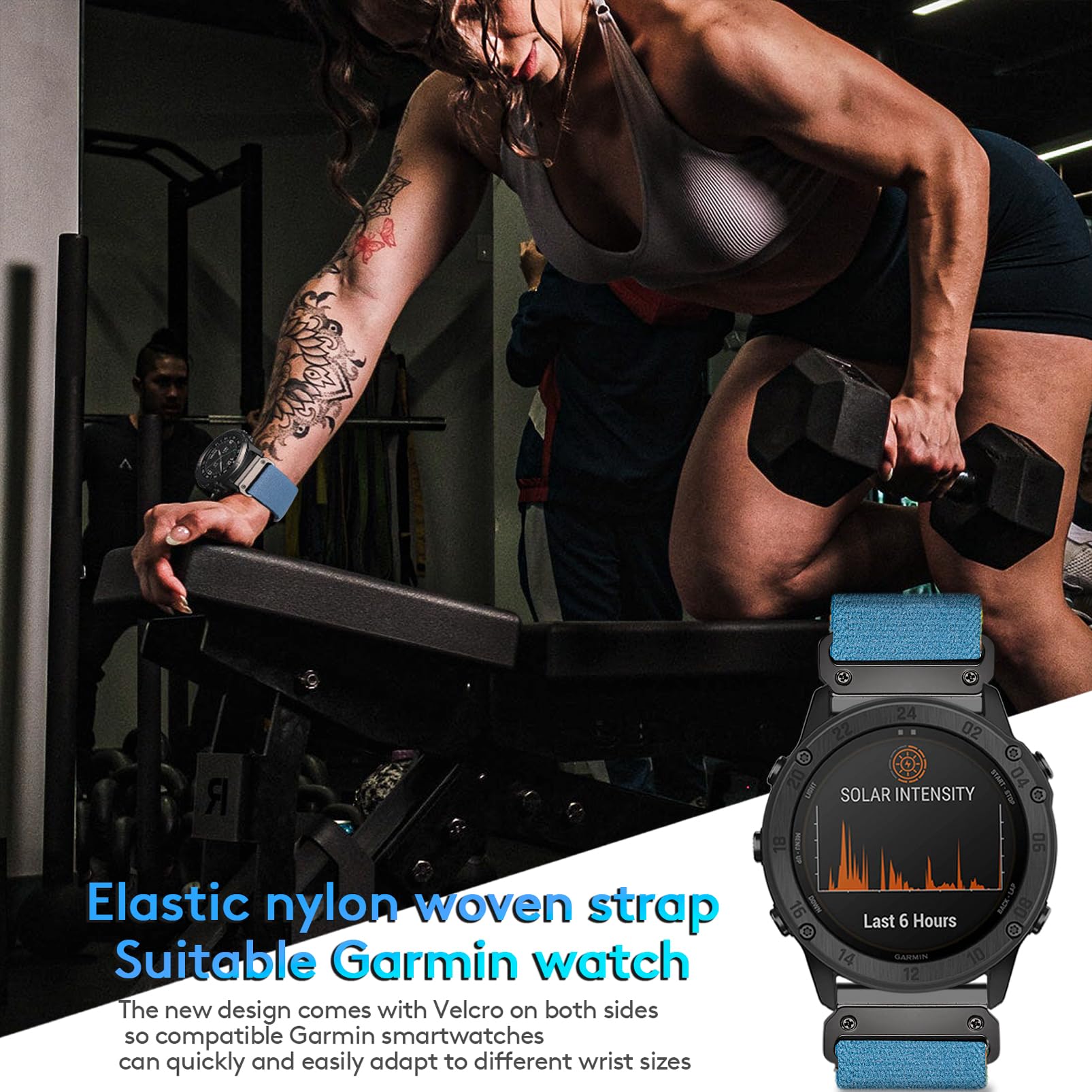 torbollo Uhrenarmband Kompatibel mit Garmin, gewebt Sportarmband für fēnix/Forerunner/Approach/MARQ/quatix/D2 Serie Robustes Ersatzband für Männer 2