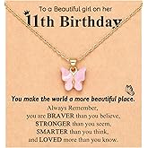 UNGENT THEM Happy 5th 6th 7th 8th 9th 10th 11th 12th Birthday Gifts, You Make The World A More Beautiful Place Butterfly Necklace Bday Presents