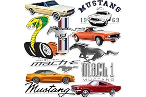 GRAPHICS & MORE Ford Mustang Vinyl Large Deluxe Stickers Variety Pack - Laptop, Water Bottle, Scrapbooking, Tablet, Skateboard, Indoor/Outdoor - Set of 12